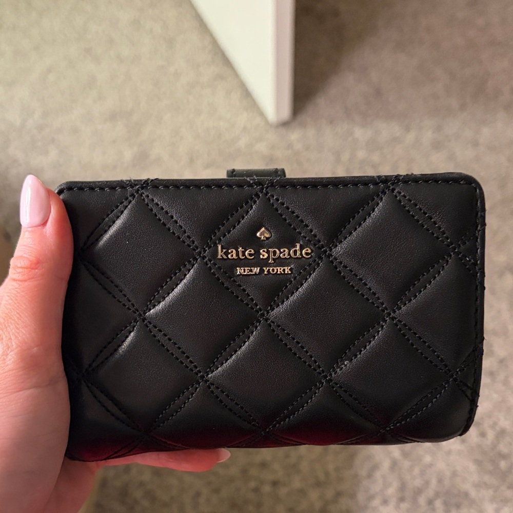 Kate Spade Black Quilted Leather Wallet